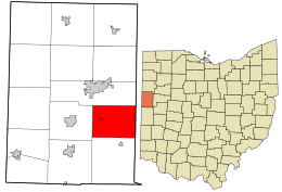 Location in Mercer County and the state of Ohio.