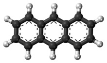 Ball-and-stick model of the anthracene molecule