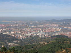 Panoramic view of Barakaldo, from Mount Sasibora