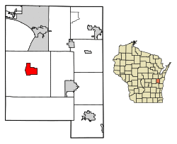 Location of Stockbridge in Calumet County, Wisconsin.