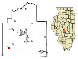 Location of Morrisonville in Christian County, Illinois.