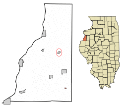 Location of Raritan in Henderson County, Illinois.