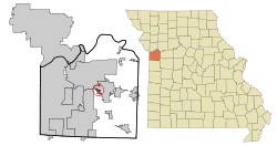 Location of Lake Tapawingo, Missouri