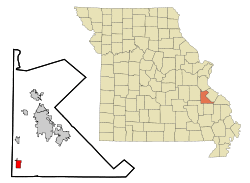 Location of Iron Mountain Lake, Missouri