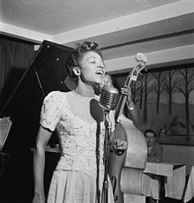 A photo of Maxine Sullivan in Village Vanguard, NYC around March 1947