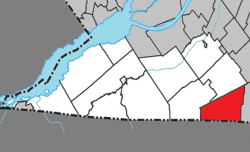 Location within Le Haut-Saint-Laurent RCM.