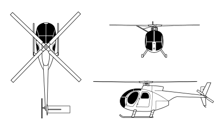 Hughes OH-6 orthographical image.svg