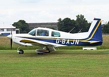 Grumman Aviation AA-5 Traveler (G-BAJN) at Cotswold Airport England arp.jpg