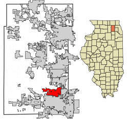Location of North Aurora in Kane County, Illinois