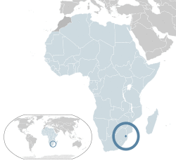 Location of  Swaziland  (dark blue)– in Africa  (light blue & dark grey)– in the African Union  (light blue)