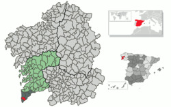 Situation of O Rosal within Galicia