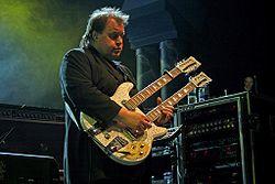 Steve Rothery onstage with Marillion at their 2009 weekend festival in Montreal, Canada.
