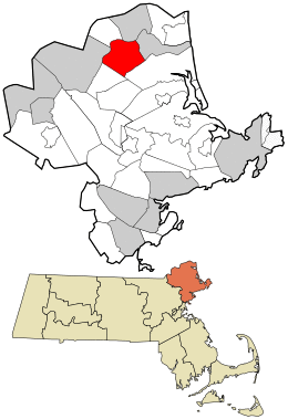 Location in Essex County and the state of Massachusetts.