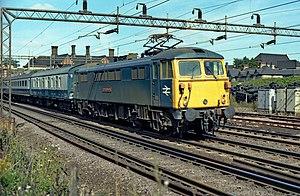 Class 87 87030 Black Douglas, Kentonm, 15 September 1979.jpg