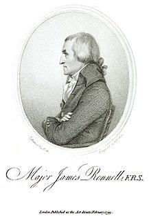 Profile engraving of James Rennell (1799)