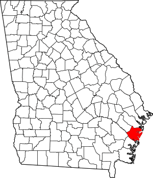 Map of Georgia highlighting McIntosh County