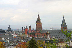 Mainz Old Town view from the citadel (November 2003)