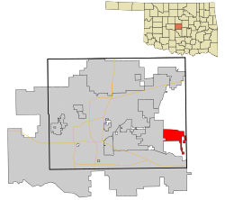 Location in Oklahoma County and the state of Oklahoma.