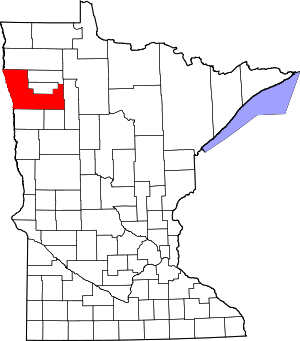 Map of Minnesota highlighting Polk County