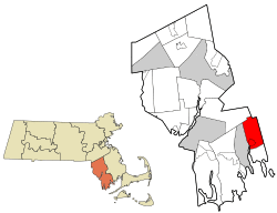 Location in Bristol County in Massachusetts