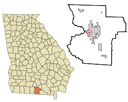 Location in Lowndes County and the state of Georgia