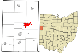 Location in Mercer County and the state of Ohio.