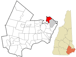 Location in Rockingham County and the state of New Hampshire.