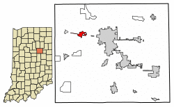 Location of Sweetser in Grant County, Indiana.