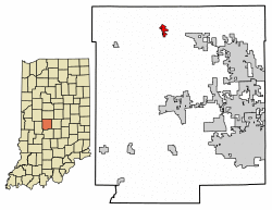 Location of Lizton in Hendricks County, Indiana.