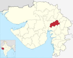 Location of district in Gujarat