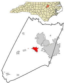 Location in Nash County and the state of North Carolina.