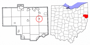 Location of Rogers in Columbiana County and in the State of Ohio