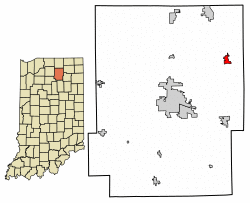 Location of North Webster in Kosciusko County, Indiana.