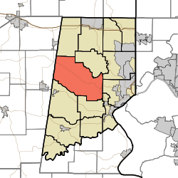 Location of Manchester Township in Dearborn County
