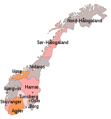 Location of the Diocese of Stavanger