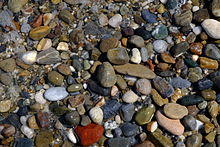 Pebbles in Rethymno's beach, Crete.