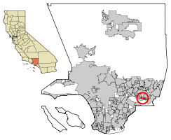 Location of South San Jose Hills in Los Angeles County, California.