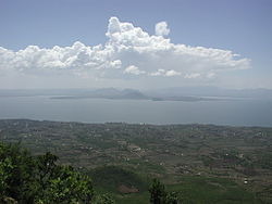 Homa Bay, on Winam Gulf, Lake Victoria, Kenya; View from atop Mount Homa.