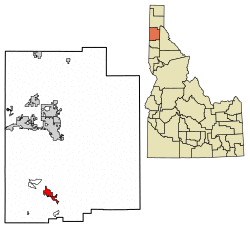 Location of Harrison in Kootenai County, Idaho.
