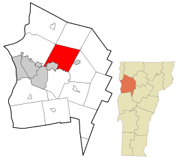 Location in Chittenden County and the state of Vermont.