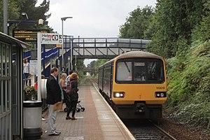 Digby and Sowton - fGWR 143619 arriving from Exmouth.JPG