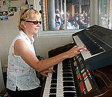 Nancy Faust in Cellular Field organ booth 2010-09-27 3.jpg