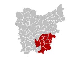 Location of the arrondissement in East-Flanders