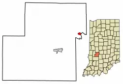 Location of Gosport in Owen County, Indiana.