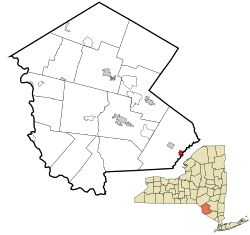 Location of Bloomingburg within Sullivan County, New York
