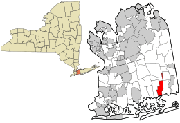 Location in Nassau County and the state of New York