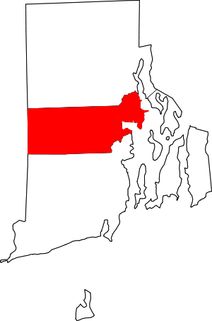 Map of Rhode Island highlighting Kent County