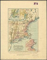 Map of New England Colonies in the 1660