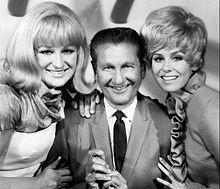 Castle on the left with Lawrence Welk and Cissy King, 1969.