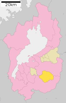 Location of Hino in Shiga Prefecture